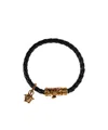 Versace La Medusa Braided Leather Bracelet