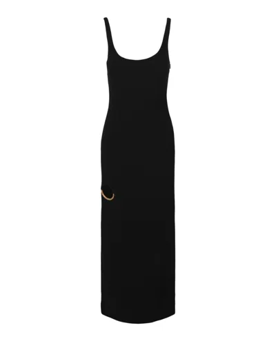 VERSACE RING CUTOUT SLEEVELESS MAXI DRESS