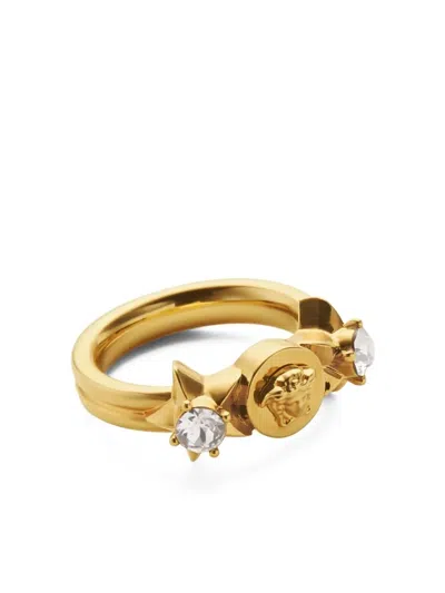 Versace Ring Metal Strass In Metallic