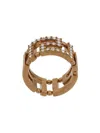 Versace Ring With Greek Key And Crystals In Grey