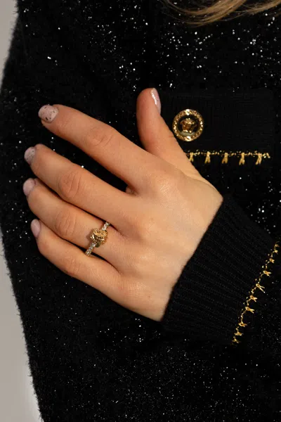 Versace Ring With Medusa Face In Gold