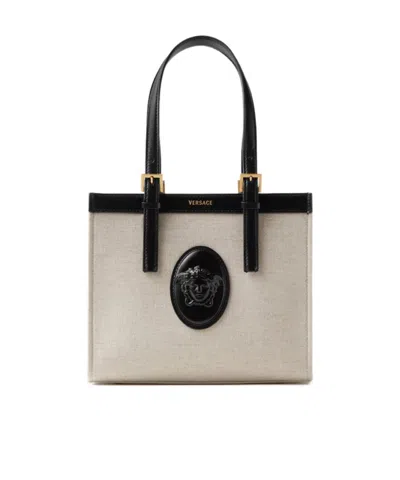 Versace Riviere Mini Canvas Tote In Multi