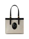 Versace Riviere Mini Canvas Tote In Black