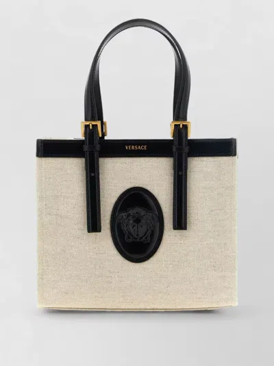 Versace Riviere Mini Shoulder Bag Top Handles Strap In White