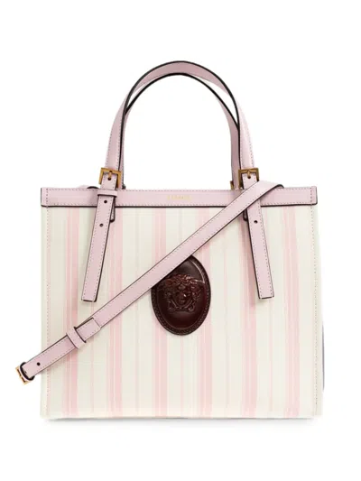 Versace Rivière Striped Tote Bag In Multi