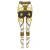 Versace Rodeo Barocco Harness Stretch Legging Pants In Gold