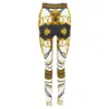 Versace Rodeo Barocco Harness Stretch Legging Pants In Gold