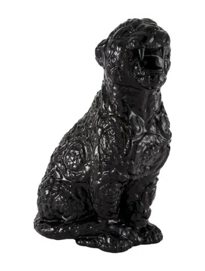 Pre-owned Versace Rokko Cheetah Figurine In Black