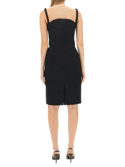 Versace Rolled Midi Dress In Black