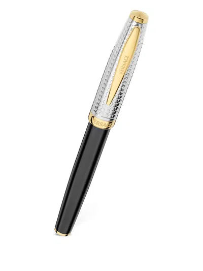 Versace Roller Dotted Bicco Pen In Black