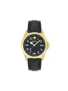 Versace Men's Swiss Black Leather Strap Watch 41mm In 黑色