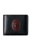Versace Roomy Leather Wallet In Black