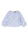 Versace Rope-print Cotton Blouse In Blue