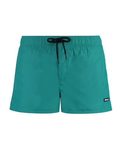 VERSACE VERSACE LOGO-PATCH DRAWSTRING SWIM SHORTS