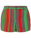 Versace Rose Embroidered Check Print Wool & Mohair-blend Short
