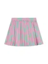 Versace Rose-print Pleated Miniskirt In Pink