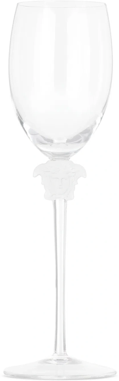 Versace Rosenthal Medusa Lumière White Wine Glass In Medusa Lumiere D'or