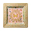 Versace Rosenthal Meets  Butterfly Garden 8.5 Square Tray In Gold Multi