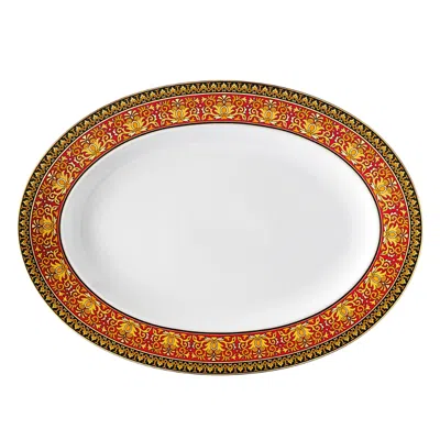 Versace Rosenthal Meets  Medusa Platter, 13.5 In Orange
