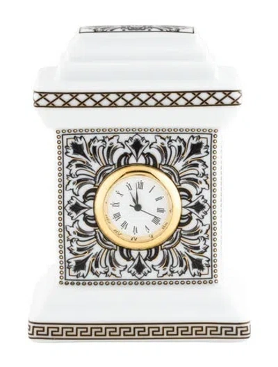 Pre-owned Versace Rosenthal Meets  Medusa Porcelain Desk Clock In Multi