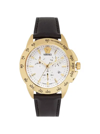 Versace Round Case Watch In Green