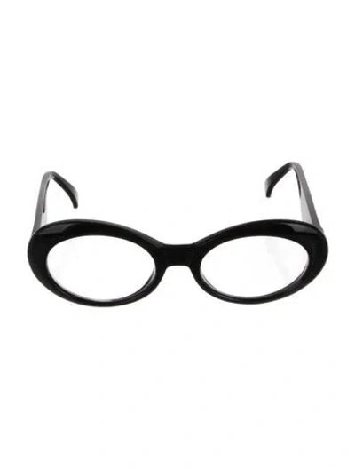 Pre-owned Versace Round Eyeglasses In Black