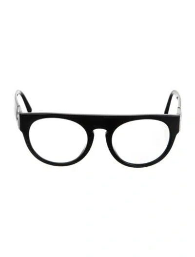 Pre-owned Versace Round Eyeglasses In Blue