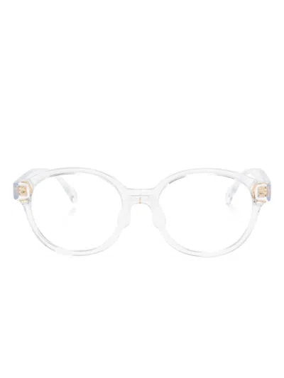 Versace Kids' Round-frame Glasses In Neutral