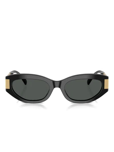 Versace Round-frame Sunglasses In Black