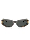 Versace Round-frame Sunglasses In Brown