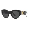 Versace Ve 4438b Gb1/87 52mm Womens Round Sunglasses In Black