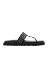 Versace Logo Strap Open Toe Rubber Sole Sandals In Black