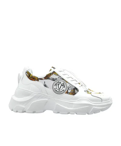 Versace Round-head Sneakers In White