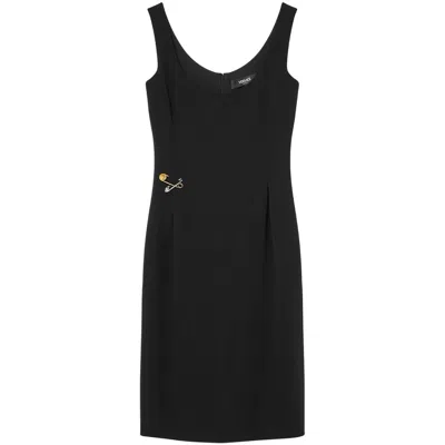 VERSACE VERSACE SAFETY PIN-DETAILED SLEEVELESS MIDI DRESS