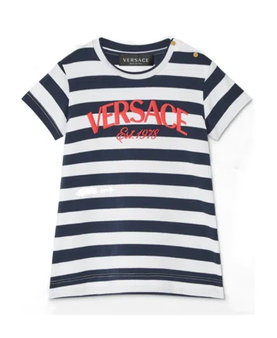 Versace Round Neck Short-sleeved Dress In White
