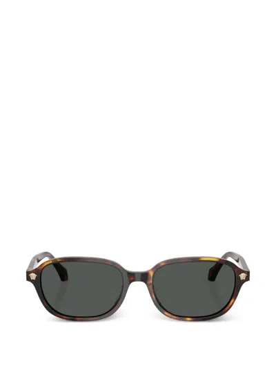 Versace Round Sunglasses In Brown