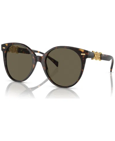 Pre-owned Versace Round Sunglasses In Tortise (ve4442/108/3) In Brown