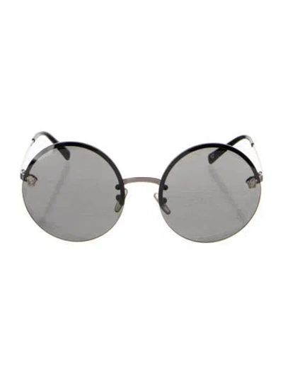 Pre-owned Versace Round Tinted Sunglasses In Black