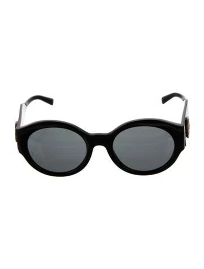 Pre-owned Versace Round Tinted Sunglasses In Black