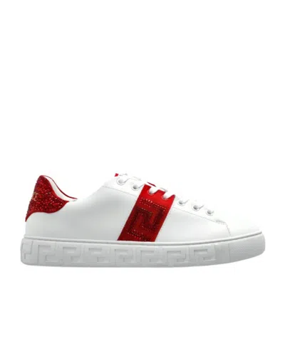 Versace Round-toe Sneakers In White