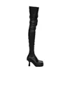Versace Round-toe Thigh-length Boots In Black