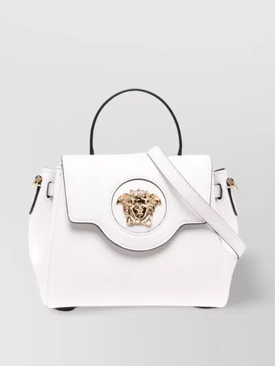 Versace Rounded Handle Chain-link Shoulder Bag In White