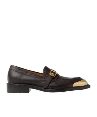 Versace Round-toe Loafers In Brown