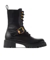 Versace Roxy Leather Boots 35 Mm In Black