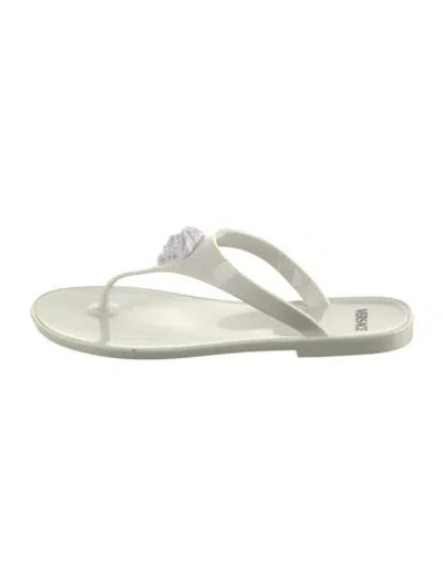 Pre-owned Versace Rubber Flats In White