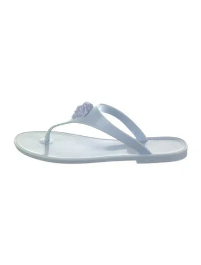Pre-owned Versace Rubber Flip Flops In Blue