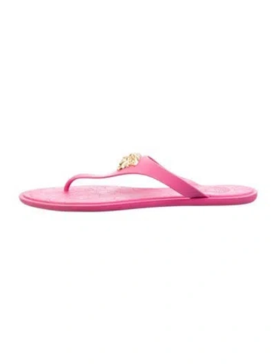Pre-owned Versace Rubber Flip Flops In Pink