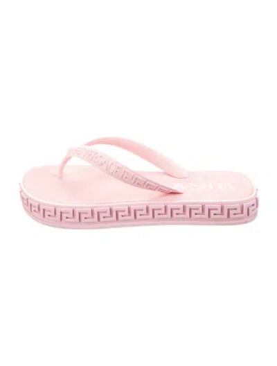 Pre-owned Versace Rubber Flip Flops In Pink