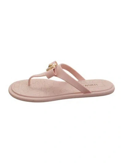 Pre-owned Versace Rubber Flip Flops In Pink