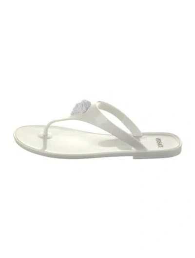 Pre-owned Versace Rubber Flip Flops In White